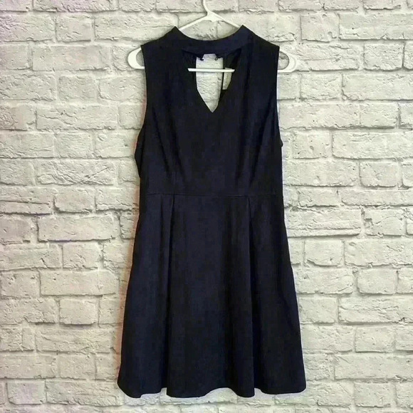 Altar'd State Faux Suede Navy dress Size L - Picture 1 of 9
